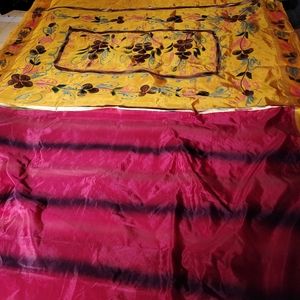 Pat silk saree unstiched blouse